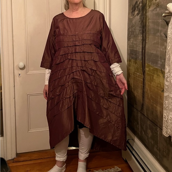 Krista Larson silk Taffeta iridescent holiday dress OSFM - Picture 2 of 8